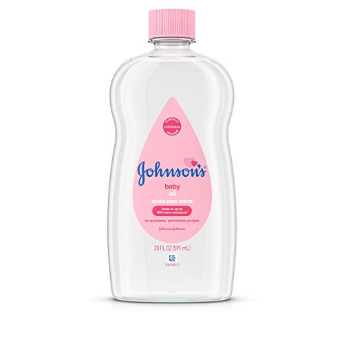 Johnson's Baby Oil, Pure Mineral Oil to help Prevent Moisture Loss for Baby, Kids & Adults, Gentle & Soothing Baby Massage Oil for Dry Skin Relief, Original Scent, Baby Essentials, 20 fl. oz
