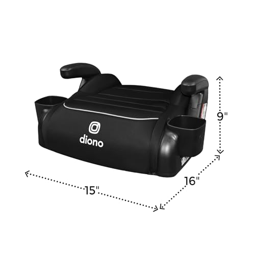 Diono Connect3 R Backless Booster Pack of 2, Slim Fit 3-Across in Many Mid-Sized Sedans and SUVs, for Children from 40-120 lbs., Lightweight with Cupholder, Black Storm