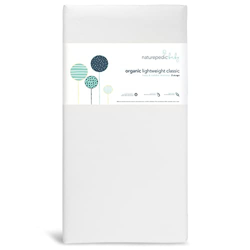 Naturepedic Organic Baby Crib Mattress - 2-Stage Lightweight Infant & Toddler Mattress - Waterproof Bed Mattress for Crib - Non-Toxic for Baby and Toddler Bed - 52" x 28”