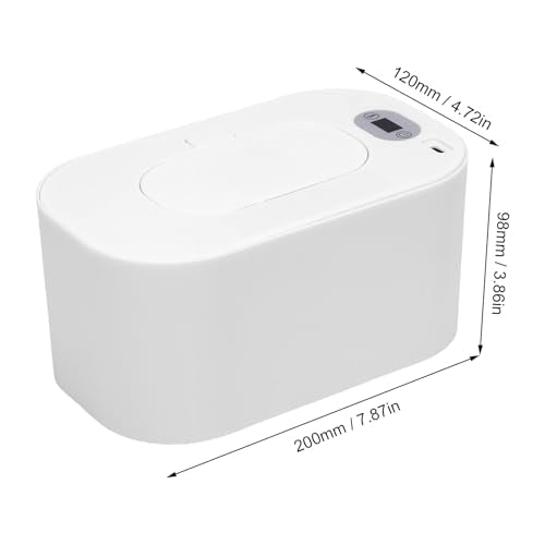 Baby Wipe Warmer, Portable USB Powered Baby Wet Wipes Dispenser Holder with Temperature Control, Paper Towel Heater for Home, Car, Travel (White)