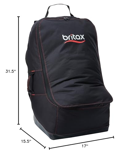 Britax Car Seat Travel Bag with Padded Backpack Straps | Water Resistant + Built-in Wheels + Multiple Carry Handles