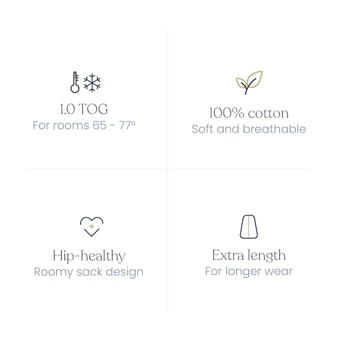 HALO SleepSack, 100% Cotton Wearable Blanket, Swaddle Transition Sleeping Bag, TOG 0.5, Sage Woodland, Medium, 6-12 Months