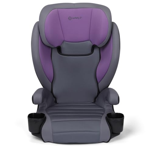 Safety 1st Grow and Go 2-in-1 Booster Car Seat with ComfortWings, Converts High-Back to Backless, 19" Wide, Slim Design, Lightweight, Foldable, Easy-Clean, Cup Holders, 40-100 lbs, Crushed Grape
