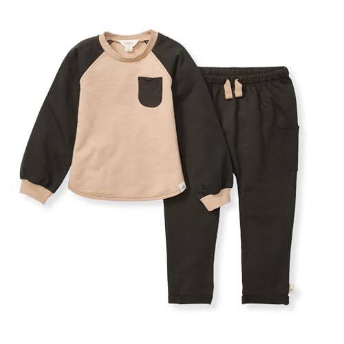 Burt's Bees Baby Baby Boys' Shirt and Pant Set, Top & Bottom Outfit Bundle, 100% Organic Cotton