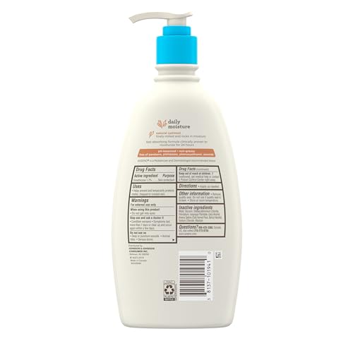 Aveeno Baby Daily Moisture Lotion for Delicate Skin with Natural Colloidal Oatmeal & Dimethicone, Hypoallergenic, Fragrance-, Phthalate- & Paraben-Free, 3 x 18 fl. oz