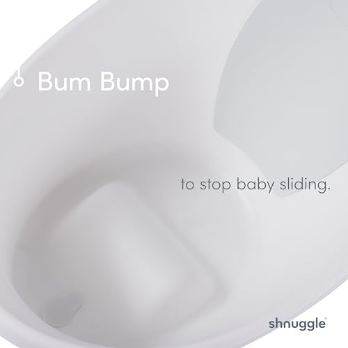 Shnuggle Newborn Baby Bath | Built in Support Bump and Soft Backrest | Suitable from Newborn | Bath Seat Support Includes Plug | Taupe