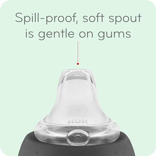 NUK Fun Grips Hard Spout Sippy Cup, 10 oz. | Easy to Hold, BPA Free, Spill Proof Toddler Cup, 4pk