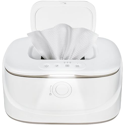 Baby Wipe Warmer with Night Light,Innovative Spring Design,Baby Wet Wipes Dispenser for Large Wipes,Wipes Warmer for Newborn Baby,Temperature Display,3 Modes of Temperature Heating Control