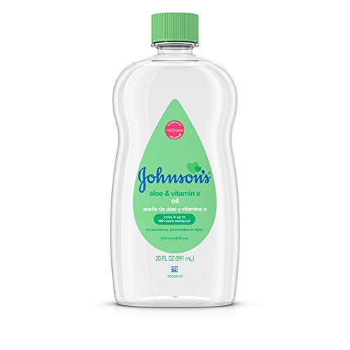 Johnson's Baby Oil, Mineral Oil Enriched with Aloe Vera and Vitamin E, 20 fl. oz