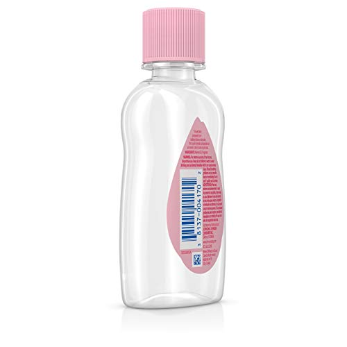 Johnson's Baby Oil, Pure Mineral Oil to Prevent Moisture Loss for Newborn, Kids, & Adults, Gentle, Soothing Baby Massage Oil, Dry Skin Relief, Hypoallergenic, Original Scent, Baby Essentials, 3 fl. oz