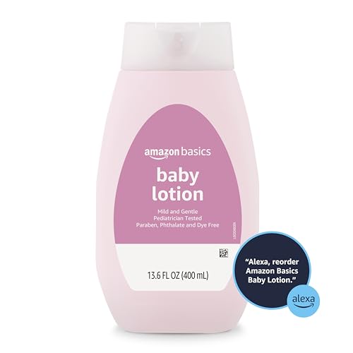 Amazon Basics Baby Lotion, Mild & Gentle, Lightly Scented, 13.6 Fl Oz (Pack of 4) (Previously Solimo)