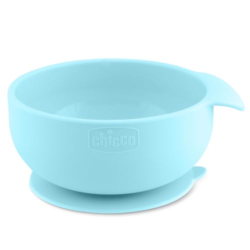 Chicco Easy Start Silicone Feeding Set | Dishes for Baby-Led Weaning | Suction Bowl | Adjustable Bib | Soft Spoon | BPA-Free | 3 Piece Set | 6m+ | Teal