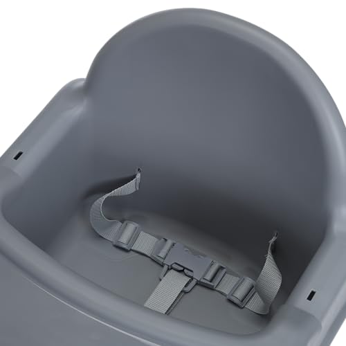 Cosco Kids Canteen High Chair Lightweight Portable Baby Feeding Chair with Adjustable Tray, Easy to Clean, Kitchen or Dining Use, Toddlers Up to 33 lbs, Mono Grey