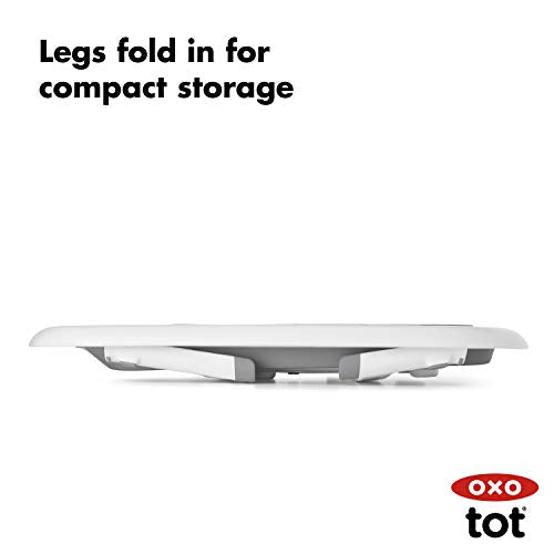 OXO Tot Splash & Store Bathtub | Baby Bathtub | Newborn Baby Essentials | for Keeping Bathtime Secure & Tidy | 0-18 Months | Tub Folds Flat for Compact Storage