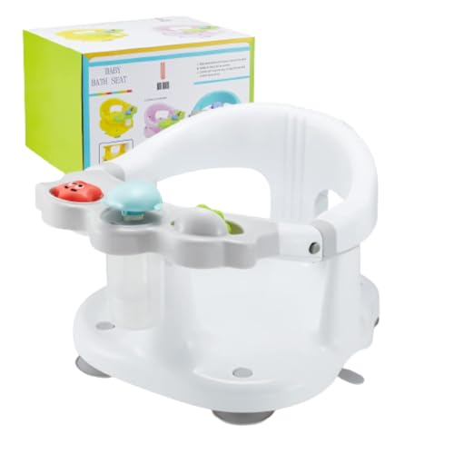 Baby Bath Seat for Babies 6 Months & Up with Toy Tray,Non-Slip Suction Cup Baby Bath Chair for Babies Sitting Up (Grey)