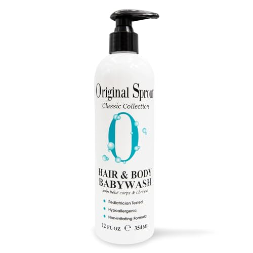 Original Sprout Baby Shampoo and Body Wash, Hypoallergenic Gentle Baby Wash for Newborns, Infants & Kids, Organic Calendula & Rosemary for Sensitive Skin & Hair, 12 oz. Bottle