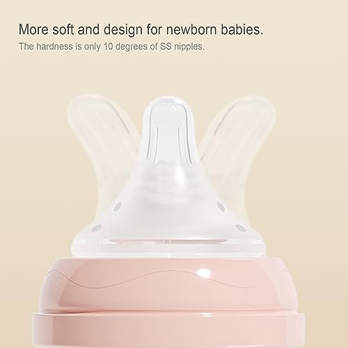 Gulicola Natural Glass Baby Bottles Set 4 Pack, Newborn Boy Breastfeeding Bottles with Slow Flow Nipples, 0 Months+, 3 oz & 5 oz - Black/White