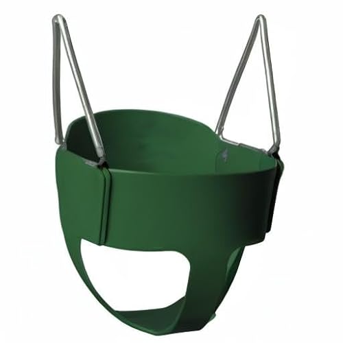 Gorilla Playsets 04-0008-G/G Full Bucket Toddler Swing, Bucket, Green 60" Plastic Coated Chains, 50 Lb Capacity