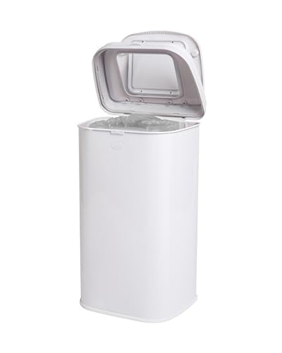 Ubbi Adult Diaper Pail, 13-Gallon Stainless Steel Incontinence Disposal Bin, Odor Locking Trash Can for Adult Diapers, Elderly Care & Caregivers, No Special Bags Required, White