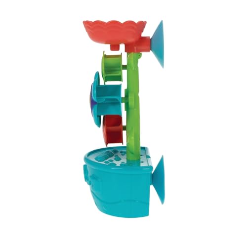 Nuby Flow N' Grow Garden Bath Toy with Flower and Watering Can - Baby Bath Toy for Boys and Girls 18+ Months - Toddler Bath Suction Cup Toy Attaches to Shower Wall
