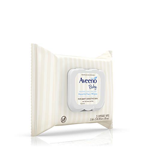 Baby Hand & Face Wipes, 25 Disposable Wipes, Aveeno