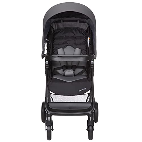 Safety 1st Smooth Ride Travel System Stroller and OnBoard FLX Infant Car Seat, Newborn to Toddler Baby Combo, Easy-Install, Large Canopy, Ample Storage, Foldable, Rear-Facing 4-30 lbs, Monument