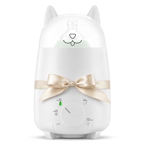 Baby Bottle Warmer for Breastmilk and Formula, 8-in-1 Defroster, Baby Food Heater, Steam Care Cycle, BPA-Free PP, CPSIA-Tested, 24H Keep Warm, Night Light, Auto Shut-Off