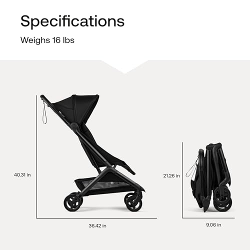 Bugaboo Butterfly 2 Ultra-Compact Travel Stroller – One-Second Fold, Airplane Carry-On Approved Lightweight Stroller with Reclining Seat, Suspension Wheels & Adjustable Footrest – Green