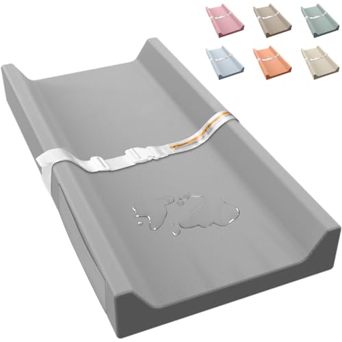 JVEOO Vegan Leather Baby Changing Pad Waterproof & Wipeable with Pockets