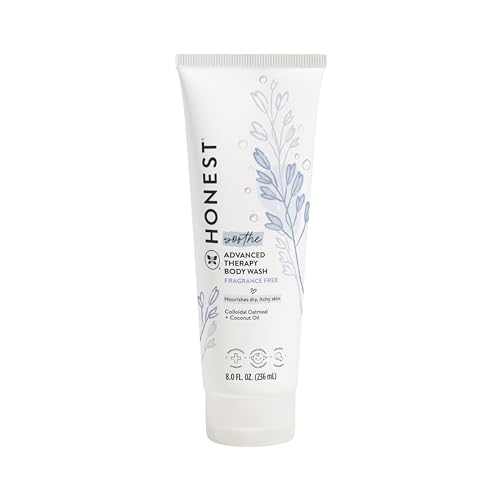 The Honest Company Eczema Soothing Therapy Cleansing Body Wash, Naturally Derived Gentle for Baby, Prebiotics Colloidal, Oatmeal, 8 oz
