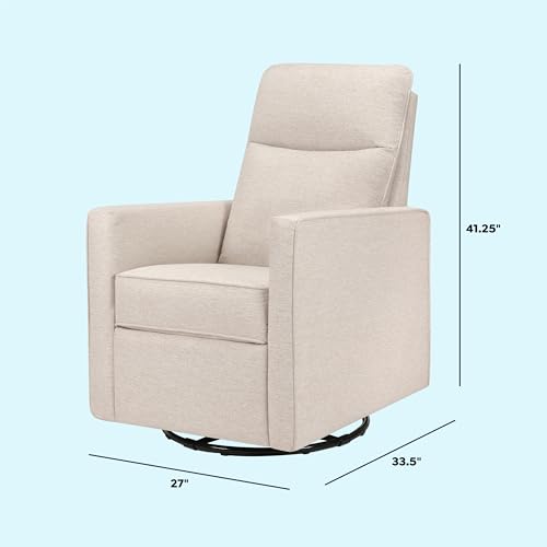Davinci Gabby Pillowback Swivel Glider in Beach, Greenguard Gold & CertiPUR-US Certified