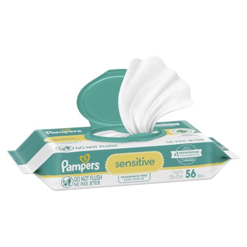 Pampers Sensitive Baby Wipes - Fragrance Free 56 Count, 1X