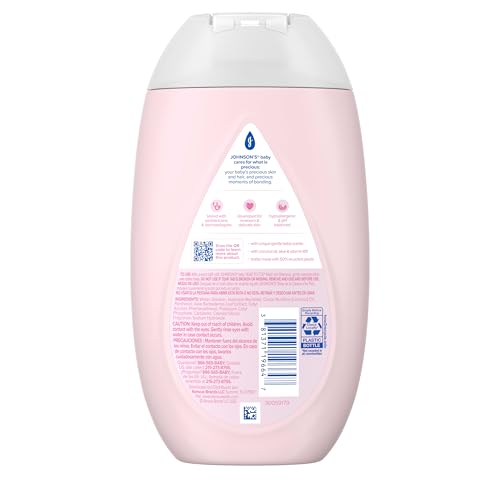 Johnson's Baby Lotion with Coconut Oil, Aloe Vera & Vitamin B5, 72 HR Hydration, Skin Moisturizer, Hypoallergenic, Newborn Safe, Protects From Dryness & Strengthens Skin, Baby Essentials, 13.6 fl. oz