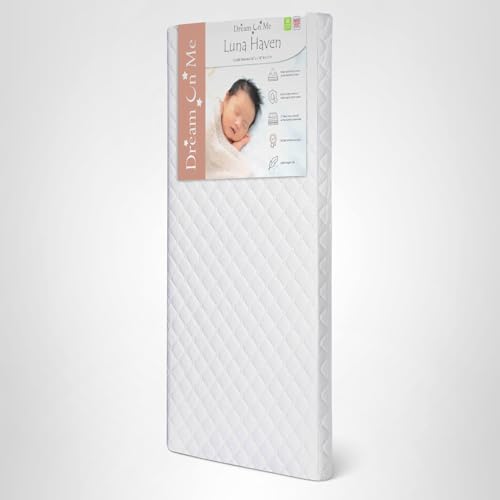 Dream On Me Luna Haven 2" Cradle Mattress – Lightweight Firm Polyester Fiber Core, Waterproof & Easy-Clean, Stain & Odor Resistant, Greenguard Gold and BSA Certified (36" L x 18" W x 2" H)