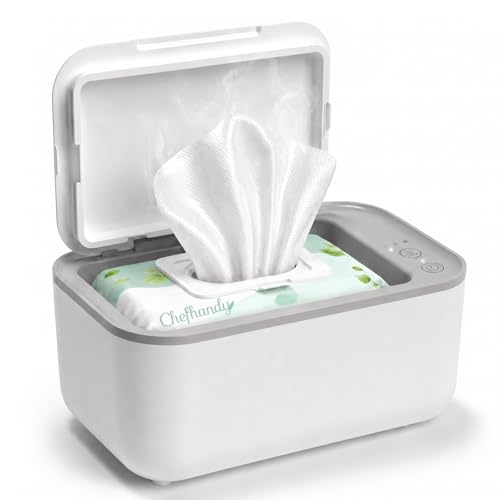 Chefhandy Baby Wipe Warmer, 3-Level Temperature Control, Silent & Even Heating, Large Capacity Wipes Dispenser for Babies & Adults, White