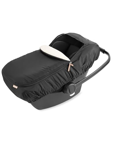 Skip Hop All Seasons Baby Car Seat Cover 4 in 1 Universal Fit with UPF40+ Sunshade and Water Resistant Fabric Oat