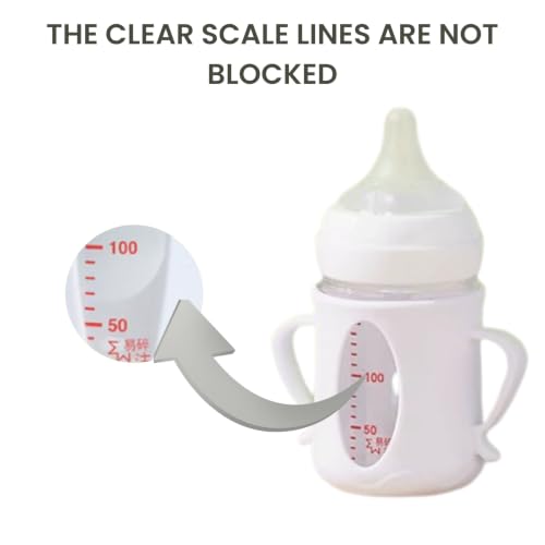 3Pack Silicone Sleeves Compatible with Pigeon Bottles for 5.4oz, Anti Breakage Glass Bottle Holder with Handles, Silicone Bottle Holder for Easy Grip, Quick Install, Easy to Clean