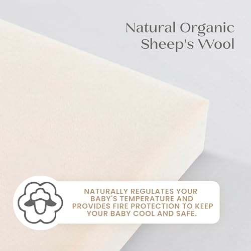 Delta Children CleanEarth Certified Organic Crib and Toddler Mattress – GOTS Certified, Non-Toxic Breathable Baby Mattress - Regulates Temperature, 10-Year Warranty