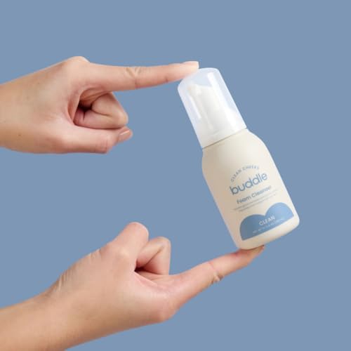 Buddle Clean Cheeks Baby Micellar No-Rinse Foam Cleanser with Chamomile, Witch Hazel, Arnica Montana, Skin Barrier Supporting, 3.4oz