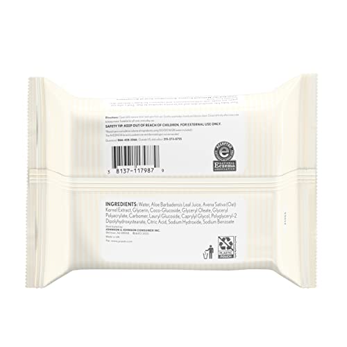 Aveeno Baby Fragrance-Free Hand & Face Wipes with Oat Extract & Aloe, Cleansing & Moisturizing Baby Wipes for Sensitive Skin, Sulfate-, Alcohol-, Paraben- & Dye-Free, Hypoallergenic, 25 ct (Pack of 4)