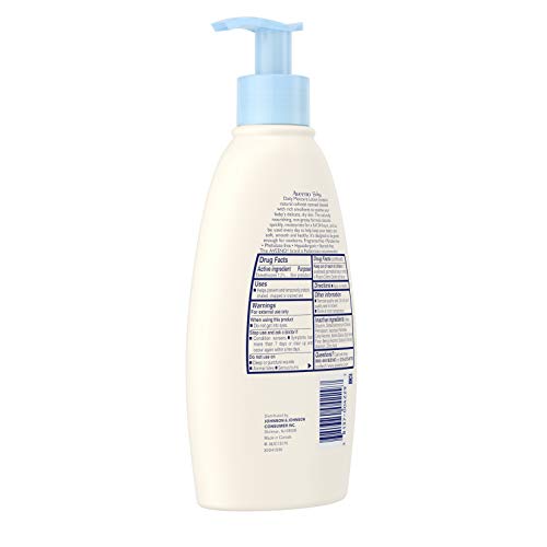 Aveeno Baby Daily Moisture Body Lotion for Sensitive Skin, Hypoallergenic Moisturizing Baby Lotion with Nourishing Oatmeal to Deeply Moisturize Baby's Skin, Fragrance-Free, 12 fl. oz