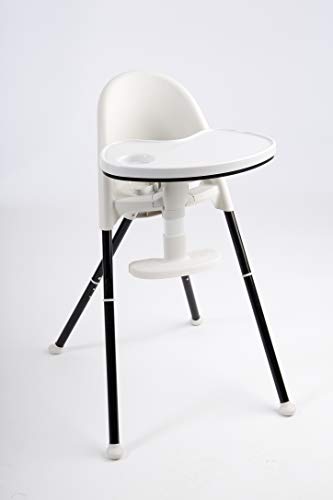 Primo Cozy Tot Deluxe Convertible Folding High Chair & Toddler Chair - Portable Foldable Baby Chair/Toddlers Highchair - Travel Friendly, Removable EZ Clean Tray, Black/White, 22"x21"x33.5"