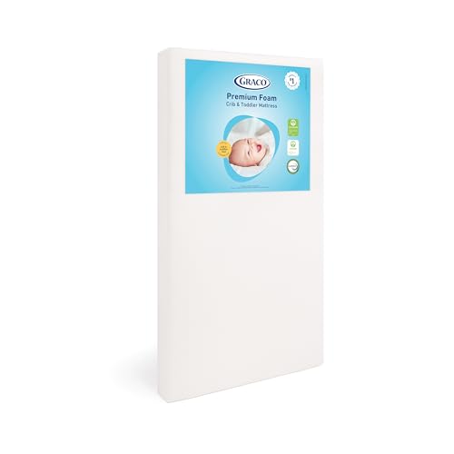 Graco Olivia Convertible Crib and Graco Premium Foam Crib & Toddler Bed Mattress Bundle (Driftwood) – GREENGUARD Gold Certified, Standard Crib Mattress, Baby Crib Converts to Toddler Bed & Daybed