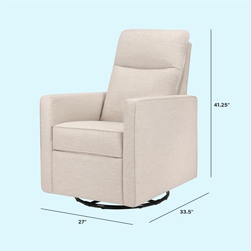 Davinci Gabby Pillowback Swivel Glider in Beach, Greenguard Gold & CertiPUR-US Certified
