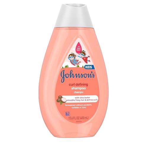 Johnson's Kids' Curl Defining Shampoo with Shea Butter, Cleanses, Smooths Frizz, & Defines Waves & Curls for 24 Hours, 13.6 fl. oz