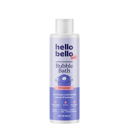 Hello Bello Baby Premium Bubble Bath, Gentle Soft Lavender Scent, for Babies and Kids, 10oz Bottle