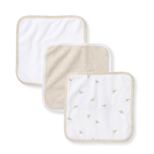 Burt's Bees Baby Washcloths for Infants, 100% Organic Cotton, Soft and Absorbent Knit Terry Face Towel, 9 x 9 in, 3-Pack
