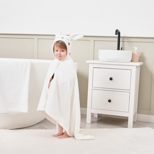 FUBANRAY Hooded Baby Towels Girl Baby Bath Towels Toddler Towels for Girls 0-5 Years, 2-Pack Ultra Soft & Absorbent Baby Girl Bath Towel Toddler Bath Towel, Large 50''x32'' Baby Hooded Towel Girl