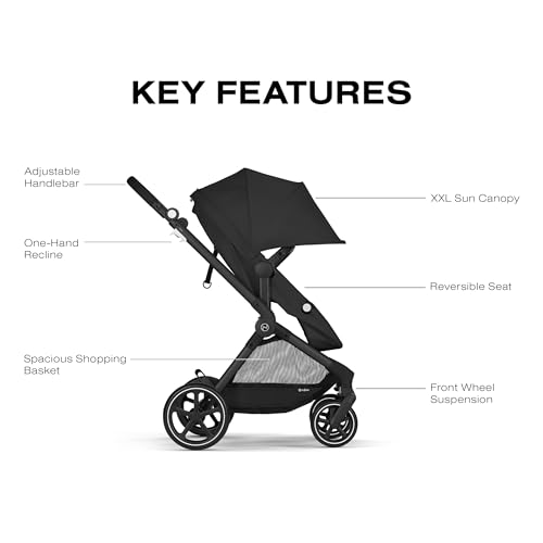 Cybex EOS 2-in-1 Stroller, Moon Black