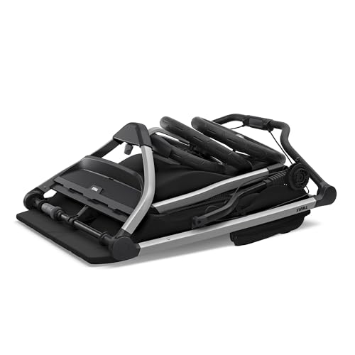 Thule Urban Glide 2 Jogging Stroller, Black/Silver Frame, Double